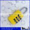 Colorful 3 Dial Metal Combination Padlock For Luggage