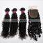 Cheap Human Hair Virgin Hair Bundles With Swiss Silk Base Lace Front Closure Weaves Quality Choice