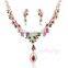 Luxury chunky necklace and earrings colorful stone gold jewelry display set