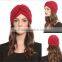 Hot Selling 2016 Elegant Unisex pure color india turban headband hijab cap