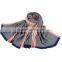 Factory price women's grey stripe cashmere feeling acrylic scarf with fringe