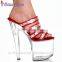 Latest Transparent heel shoes made in china high heels 20 cm
