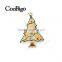 Fashion Jewelry Rhinestone Christmas Tree Pin Brooch Gold Plated Christmas Party Promotion Gift Apparel Accessories