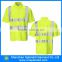 Hi-vis safety yellow polo t shirt , reflective tape t-shirt