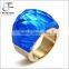Stainless Steel Ring Super Sized Crystal for Promise Engagement Wedding Multicolor Option