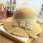 Wholesale hot selling summer beach big brim fashion straw hat hat with drawstring cheap hat