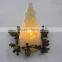 Tower Shape Carved LED Wax Candle with Amber Light Glow