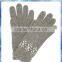 jewel embellished grey knitted thinsulate wool gloves
