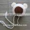 Newborn Mohair Teddy Bear Bonnet Hand Knit Crochet Mohair Baby Hat Baby Photography Props