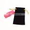 Simple luxury design flocking drawstring bag gift packing bag