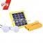 2W Solar DC Lighting Kit with 1 Main Engine, 1 Solar Panel, 2 LED Bulbs and USB Cable