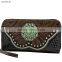 Cowgirl rhinestone big concho studded wholesale western wallets for ladies