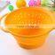Kitchen dish drying vegentable and fruit filter bowl silicone folding basket