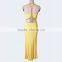 Exquisite yellow beaded big size womens dresses wholesale clothing party dress best lady wedding sex prom evening gown