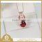 Sterling Silver Hot Sale Fashion Women Garnet Crystal Pendant For Necklace