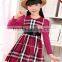 New Arrival 2015 Autumn/Winter Long Sleeve Girls Plaid Dress Princess Dress
