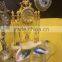 Beautiful Gilded Bronze French Bell Pendulum Desk Clock, Black Marble Desk Clock
