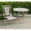 POWERLON Vintage 2 seater patio set wrought iron antirust outdoor table and chairs PL08-5508