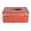 Natural Redwood Napkin Tissue Box Holder, Wholesale Retro Bronze Buckle Packaging Box