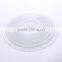 Set 7 Clear Round Flat Glass Decorative Dish Plate