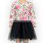 Pink Floral Top And Black Tutu Skirt Boutique Long Sleeve Dress Girls Tutu Dress