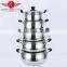 2016 5pcs Stainless Steel Drum-shaped Soup Pot Kitchen Cookware With Glass Lid