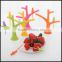 eco-friendly Creative Cute design bird on tree shape ABS plastic fruit fork set wholesale