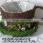 Decorative Moss and Sisal flower pot with handle Material Moss,sisal, grass,cornhusk