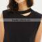 chic sleeveless black jersey Dress destroyed neckline grungy style Ladder Back Washed Midi Dress
