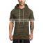 organic cotton custom unique short sleeve camouflage hoodie for man