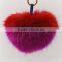 faux rabbit fur peach heart super Meng cell phone bag pendant key ring keychain special