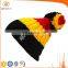 Custom Beanie Logo Red Hat With Yellow Stripe