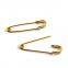 Luminous yellow coated 2.0mm*76mm fashion safety pin,brass finish