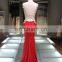 Modest Red backless Evening Dress Celebrity Dress