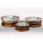 Wooden with Stainless Steel bowls for pets