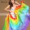 P-9105 New arrival real silk colorful 2.4*1.14m belly dance veil