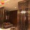 China Manufactory Modern designed pattern stainless steel Metal Door partition room divider hotel screens