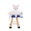 Yarncrafts Cute Polar Bear And Lamb Soft Mini Kids Living Room Wooden Animal Foot Stool