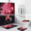 African Shower Curtain and Bath Rug Set with Non-Slip Rugs,Toilet Lid Cover andBath Mat,Afro Girl Bathroom Shower Curtain Sets