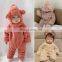 Autumn and winter new born baby one-piece romper for men and women, cute plush thick section, outing at home warm romper
