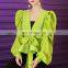 TWOTWINSTYLE Elegant V Neck Lantern Long Sleeve Ruched Lace Up Bow Sexy Women Shirt