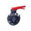 DN80 DIN EPDM Rubber Seat plastic PVC Manual Flange butterfly valve with handle
