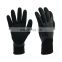 Waterproof Black Nitrile Gloves Work Safety Double rubber coated Fully latex dip Winter Fleece lined Outdoor Custom logo