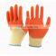 10Gauge Polycotton Liner 3/4 Orange Latex Dipped Gloves Rubber Coated Work Gloves for Construction