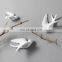Set of 6 White Ceramic Sparrows Swallows Birds Wall Mounted  Hanging for Living room Garden Wall Sculptures Decor