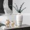 Premium Luxurious Large Round Ceramic Tall Flowers Vases White And Gold Ceramic Modern Vase