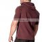 fitness clothing custom men short sleeve gym hoodies wholesale half sleeve hoodie