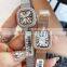 Luxury Ladies Square Rose Gold Watch Fashion Brand Watch Ladies Quartz Clock Diamond Miss
