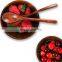 Acacia Wood Serving Bowl Modern Round Shape Style Bowl Plate Spoon Set