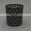 Black Glass Votive Candle Holders With Laser Engraving Design For Home & Wedding